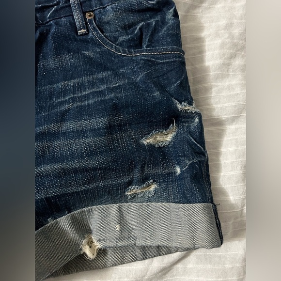 Hudson Jean Shorts Womens Waist Blue Dark Wash Denim Cuffed Made In USA Size 27 - Picture 2 of 6